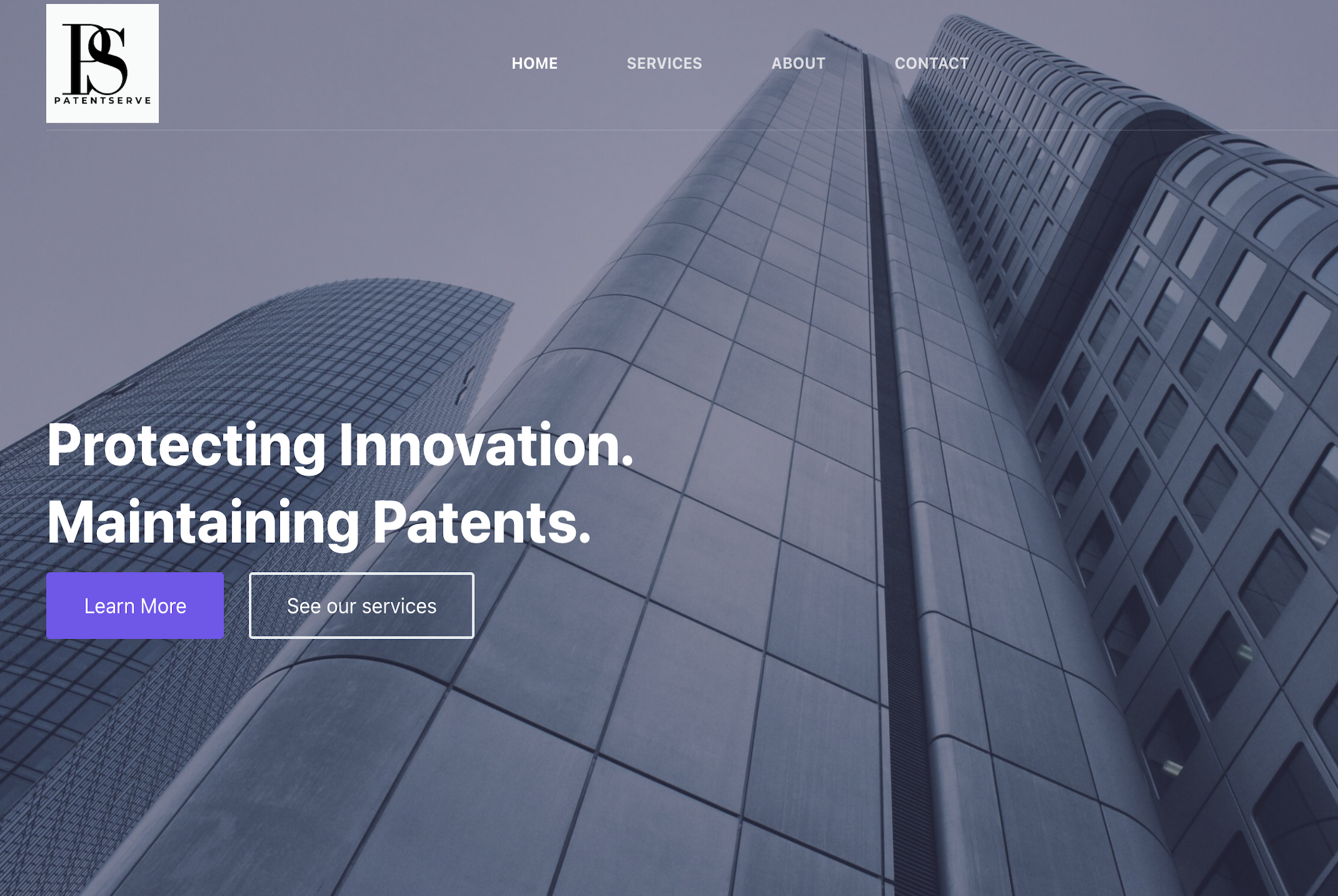 Image of Website for Patent Services